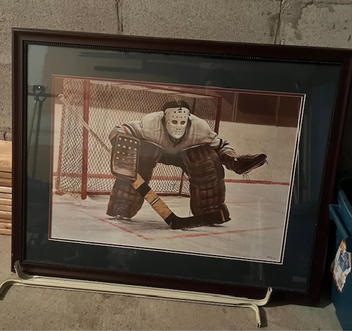 Framed Hockey Goalie Artwork
