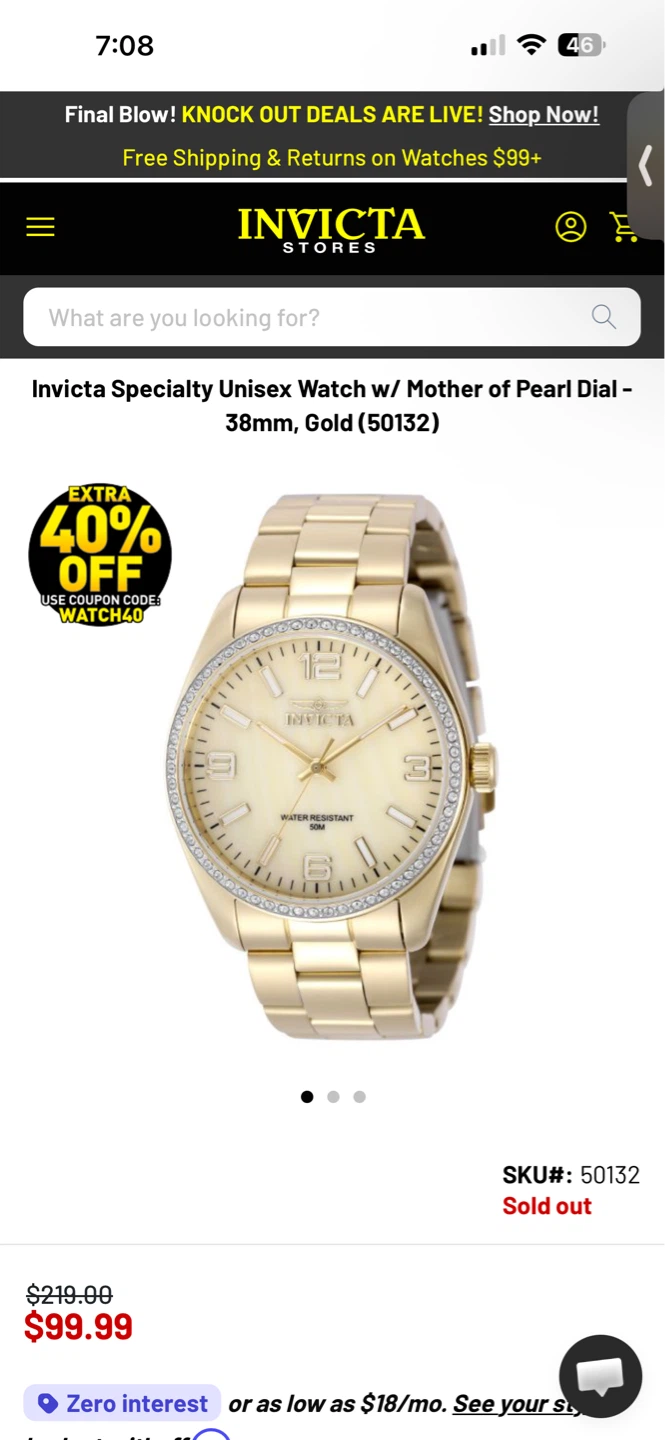 Invicta Specialty Unisex Watch w/ Mother of Pearl Dial - 38mm - photo 2