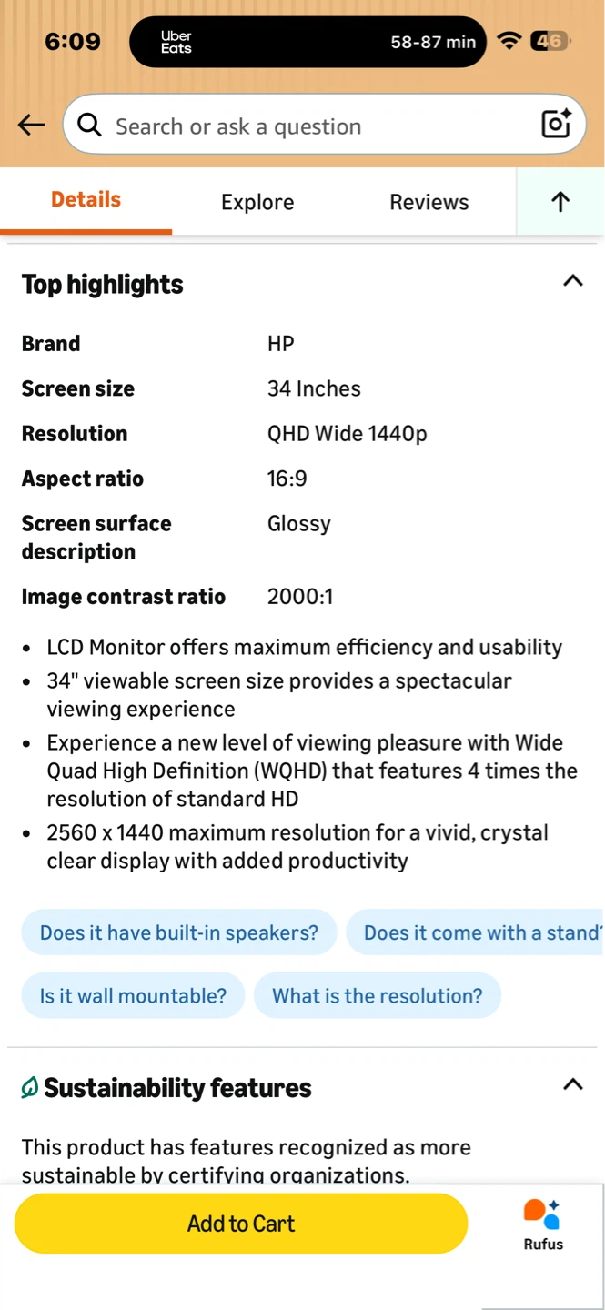 HP 34" Curved WQHD USB-C Conferencing Monitor - photo 4