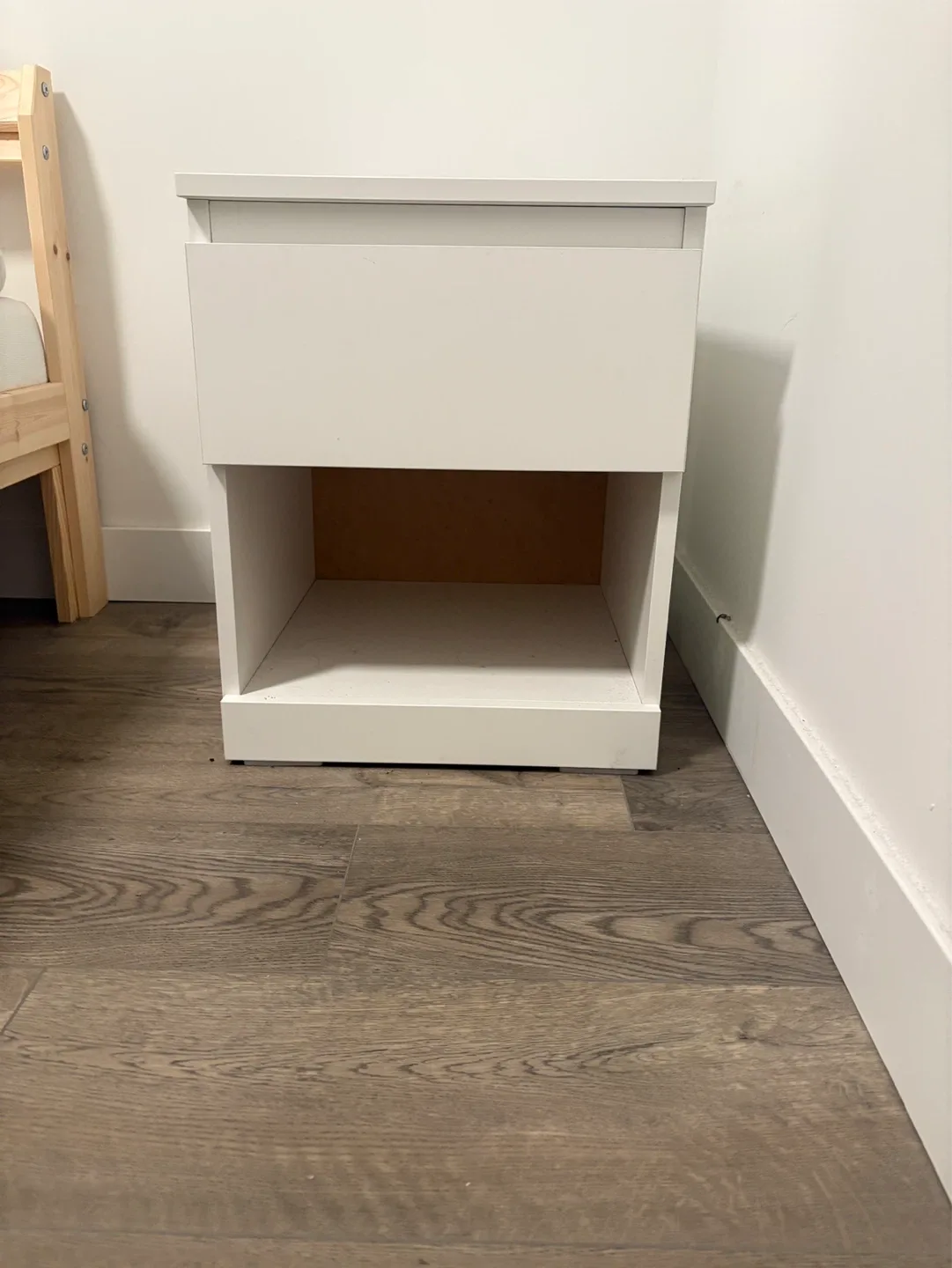 White IKEA STORKLINTA Nighstand
