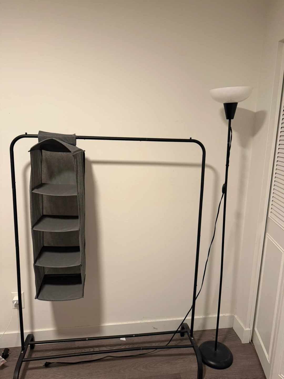 Ikea Clothes rack & Black Floor Lamp