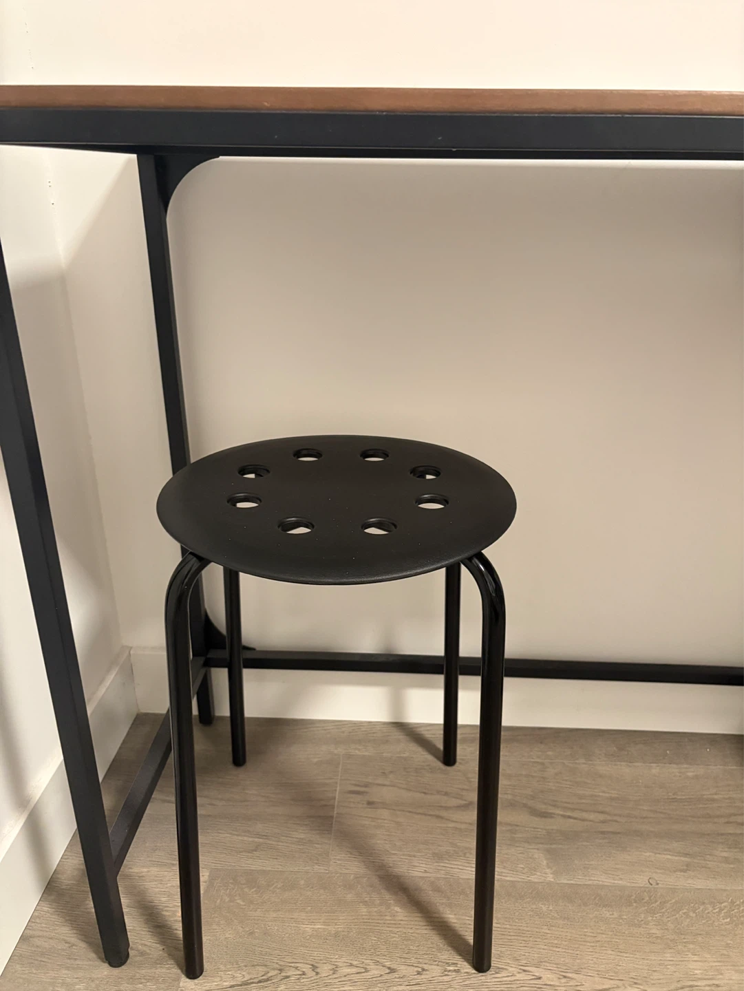 Brown IKEA Desk with stool - photo 3