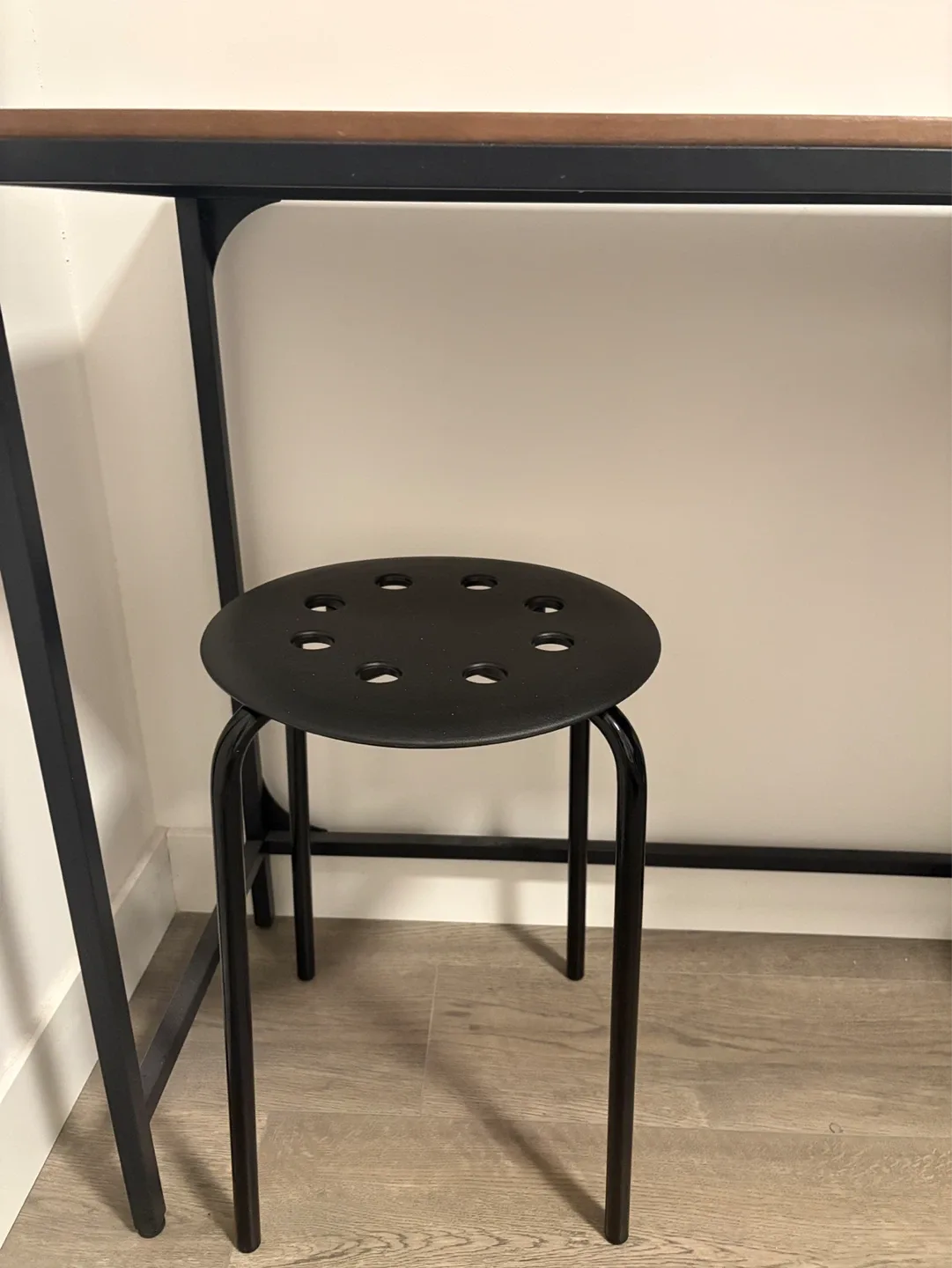 Brown IKEA Desk with stool - photo 3