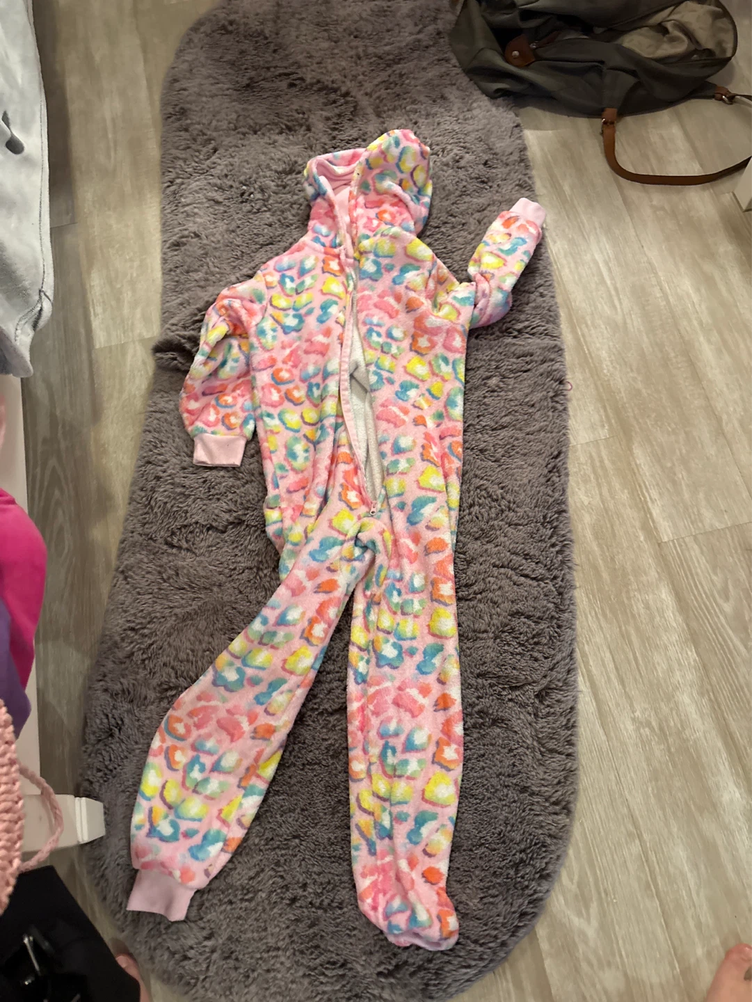 Kids Fleece Hooded Onesie Pajamas