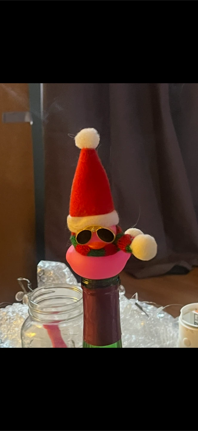 Festive duck  Bottle Topper