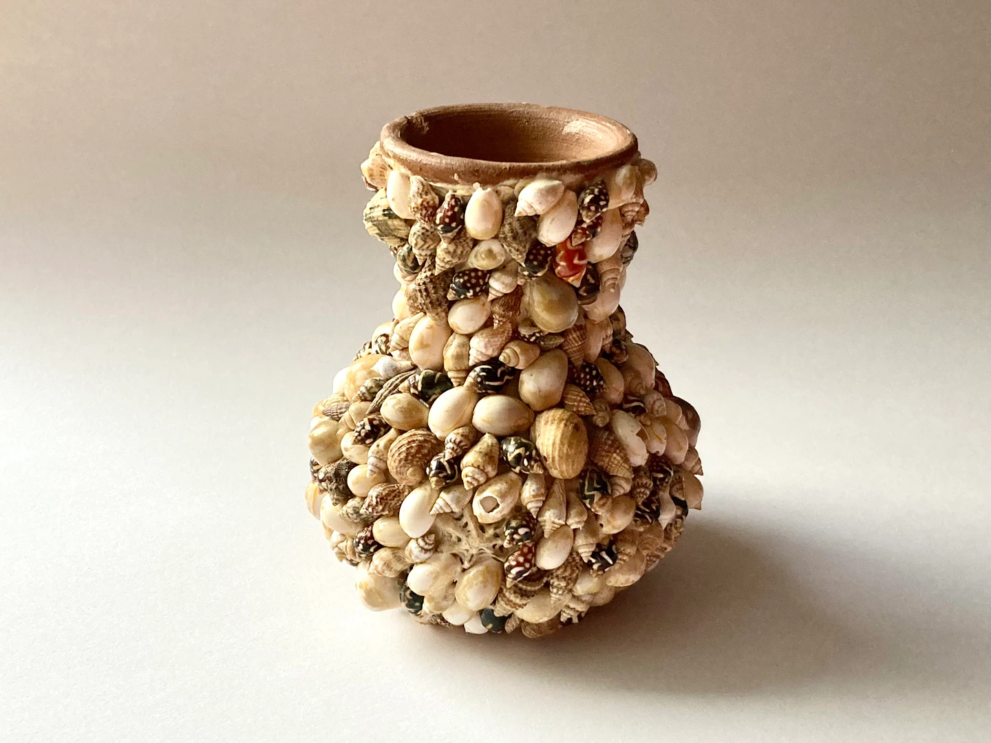 Vintage Shell Art Vase