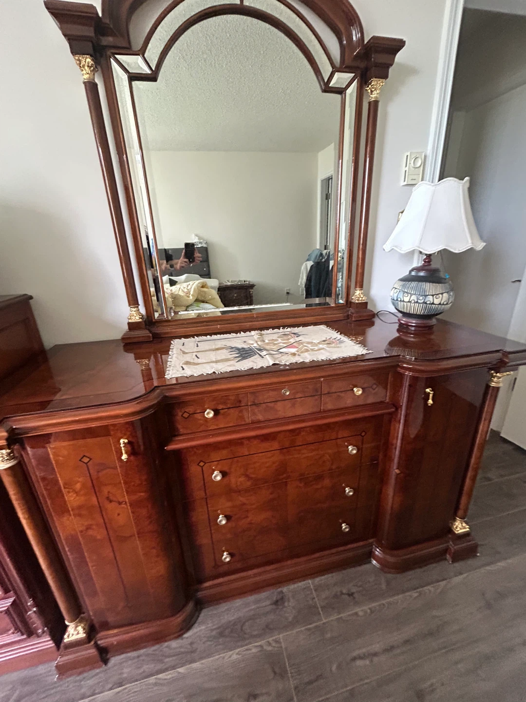 Solid Wood Dresser with Mirror