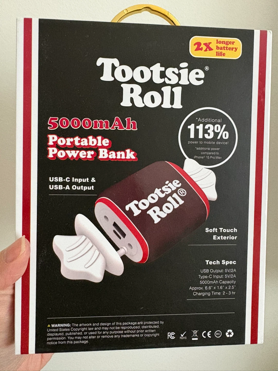 Tootsie Roll 5000mAh Portable Power Bank - photo 2