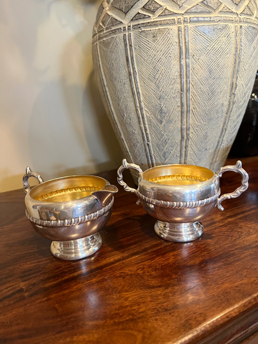Vintage Silverplated Cream and Sugar Set