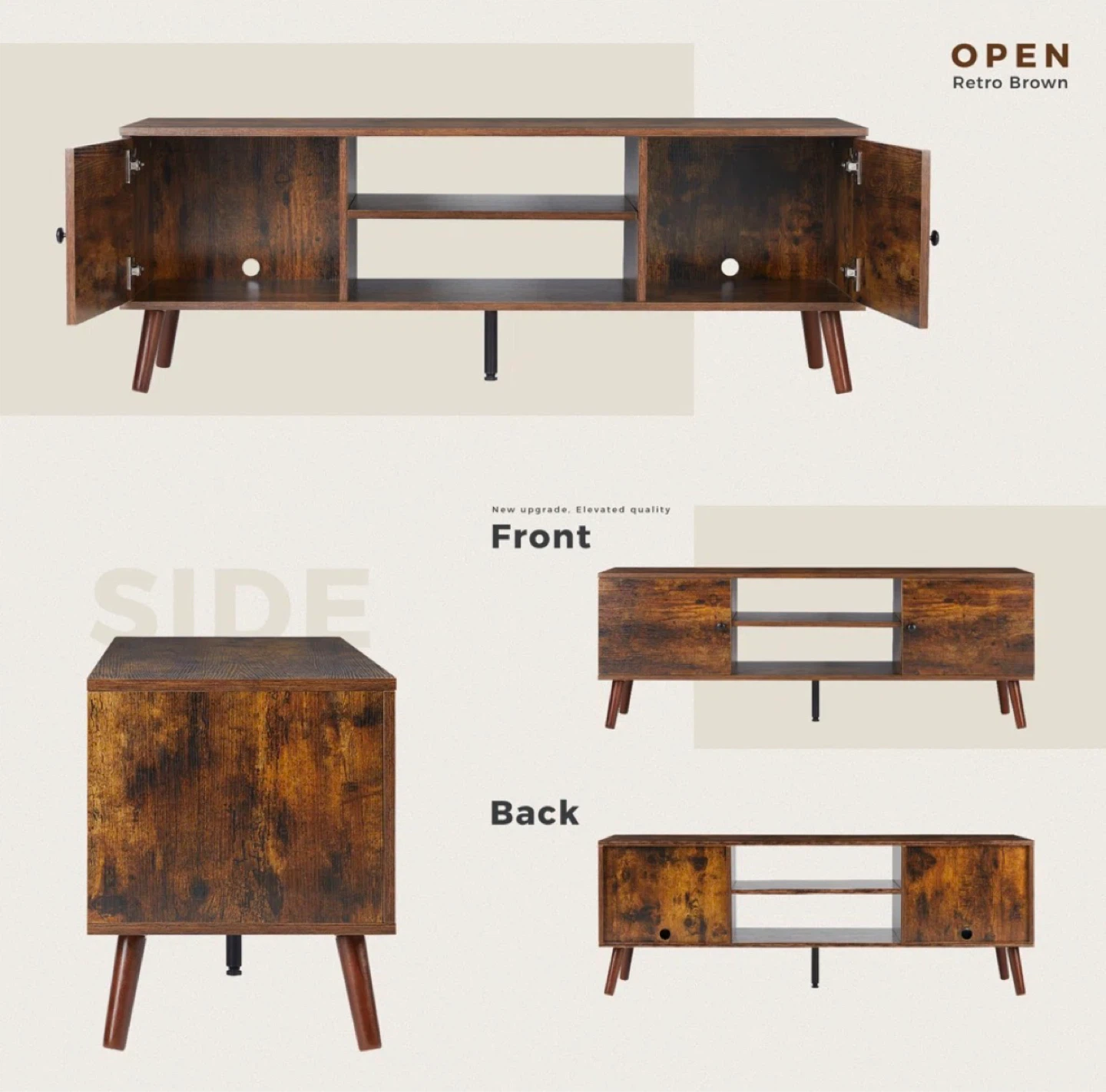 Retro Brown Media Console - 53.5" W - photo 4
