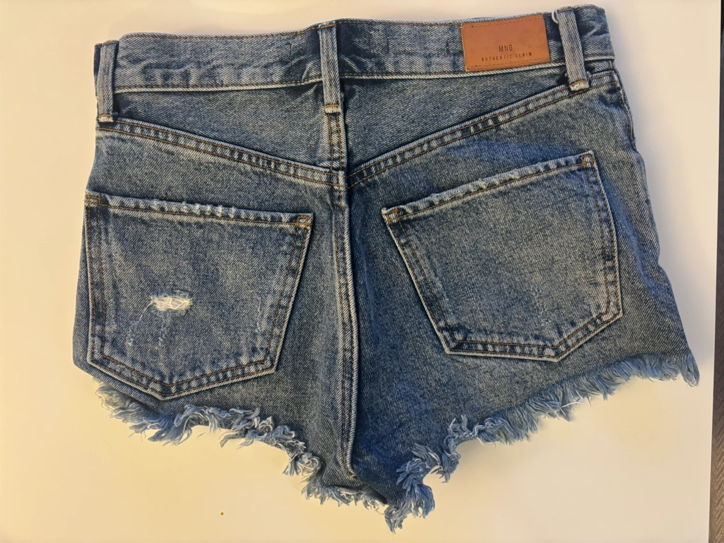 MANGO Denim Women's Blue Distressed Jean Shorts - photo 2