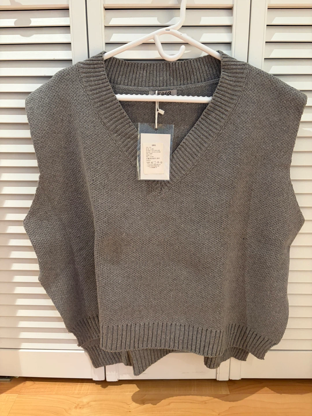 🎈BRAND NEW. Oversized Grey V-Neck Knit Vest - photo 5