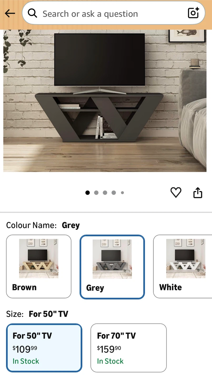 Modern Grey Entertainment Unit for TVs up to 50" - photo 3