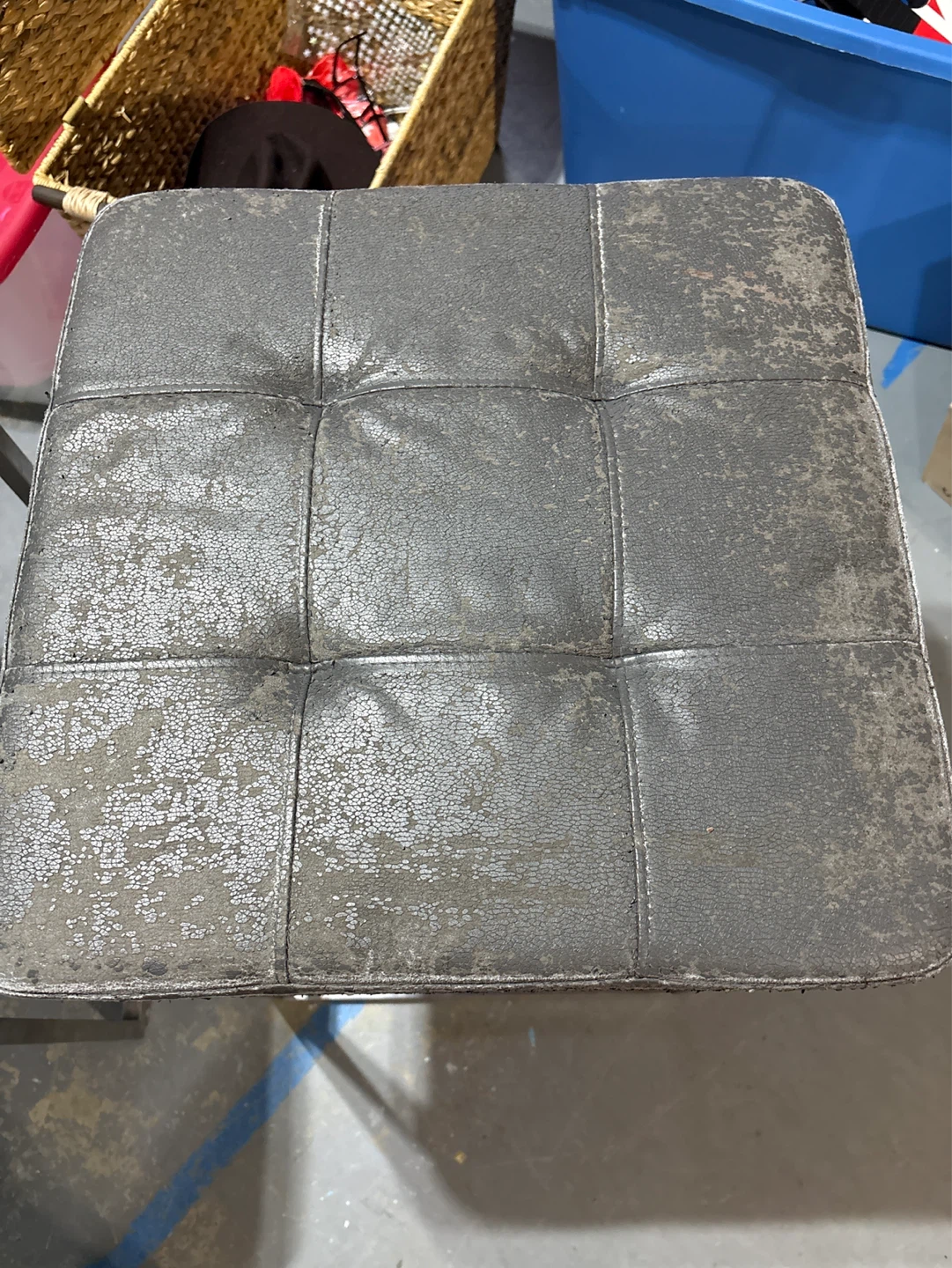 Set of 3 Grey Faux Leather Bar Stools - photo 2