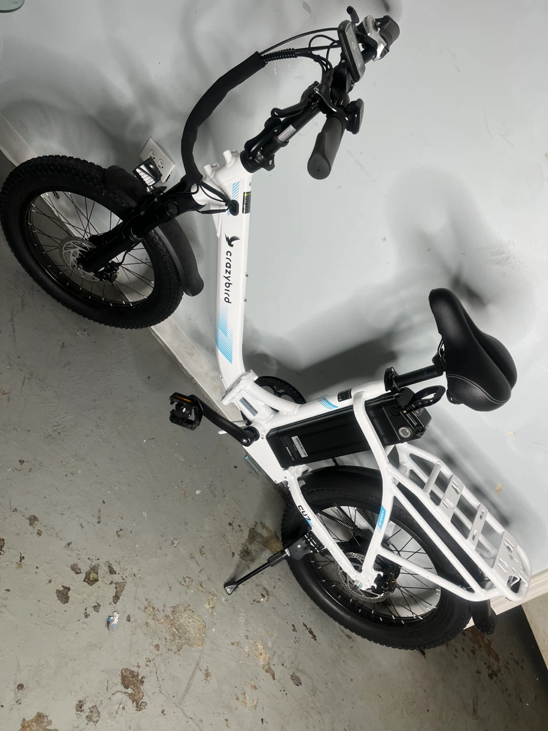 CrazyBird Electric Folding Fat Tire Bike