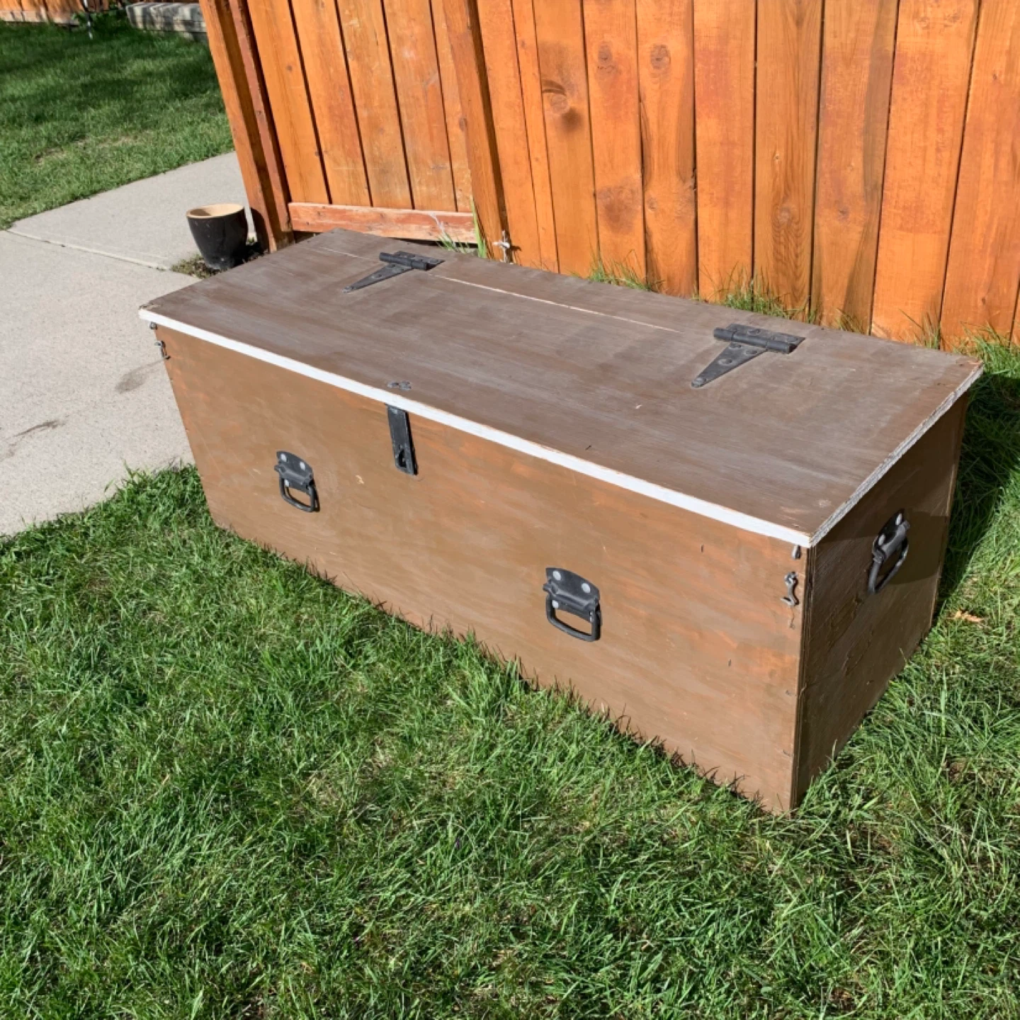 Storage Chest Wooden Trunk Outdoor Storage Tool Box - photo 2