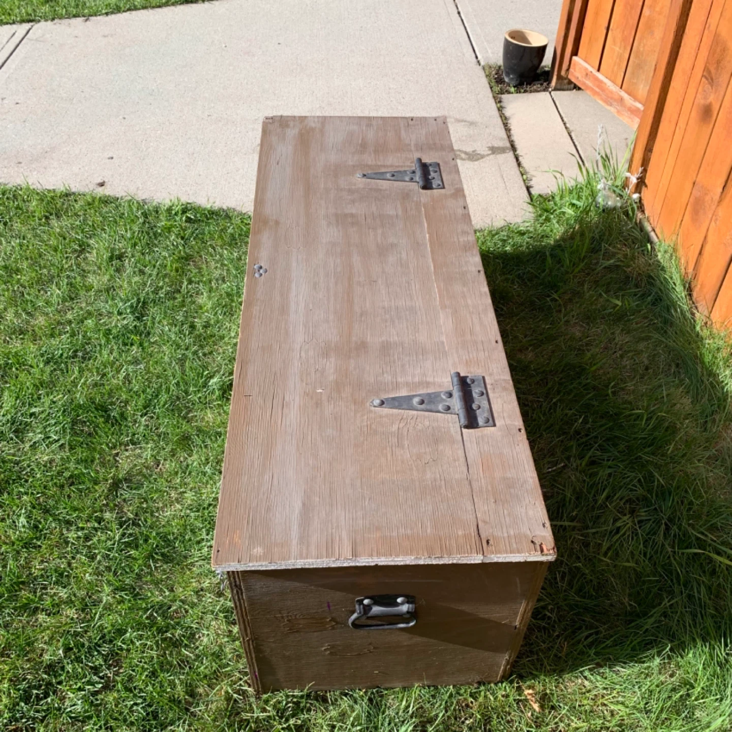 Storage Chest Wooden Trunk Outdoor Storage Tool Box - photo 3