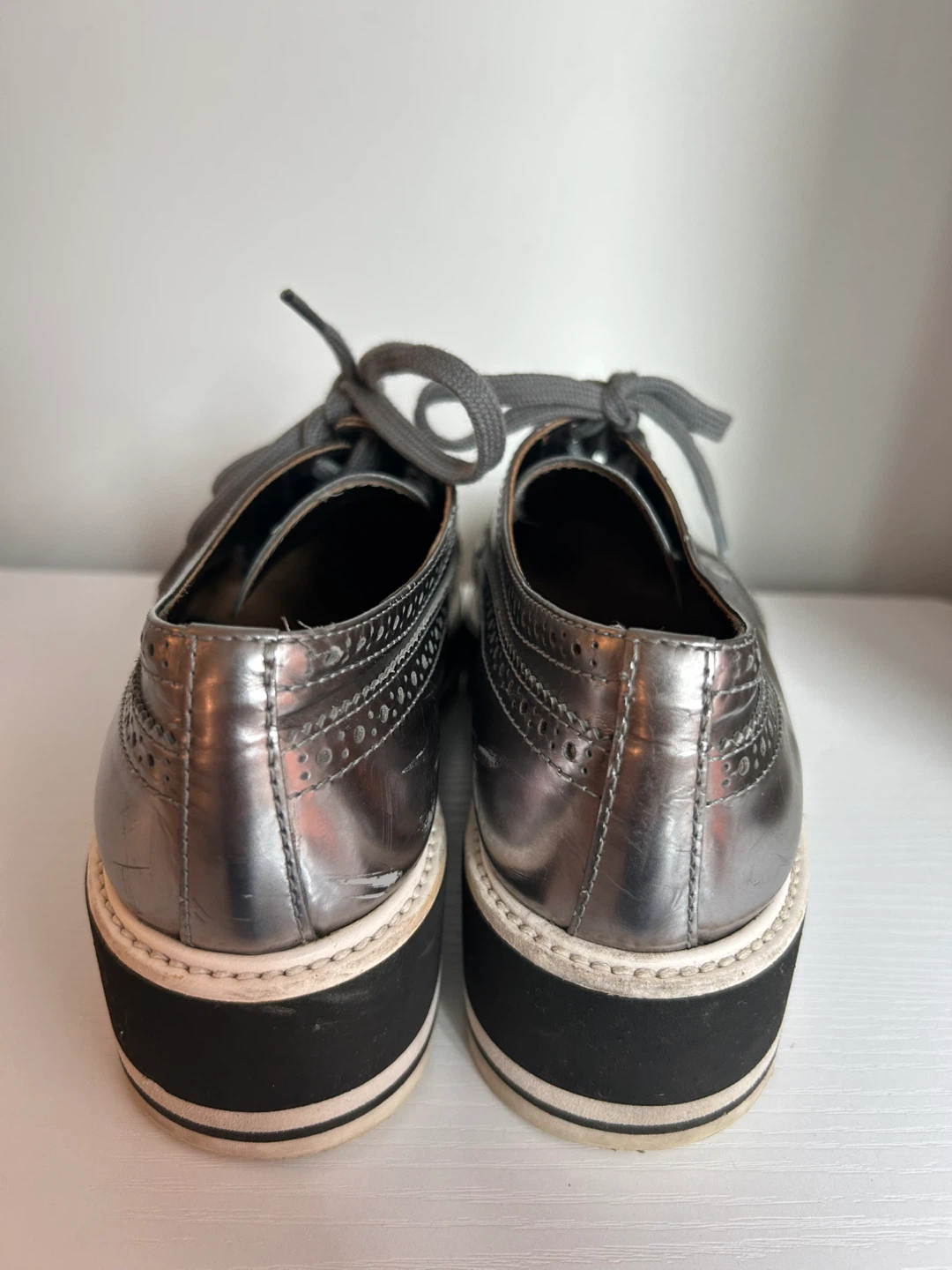 Prada Metallic Wingtip Platform Brogues size 38 - photo 4