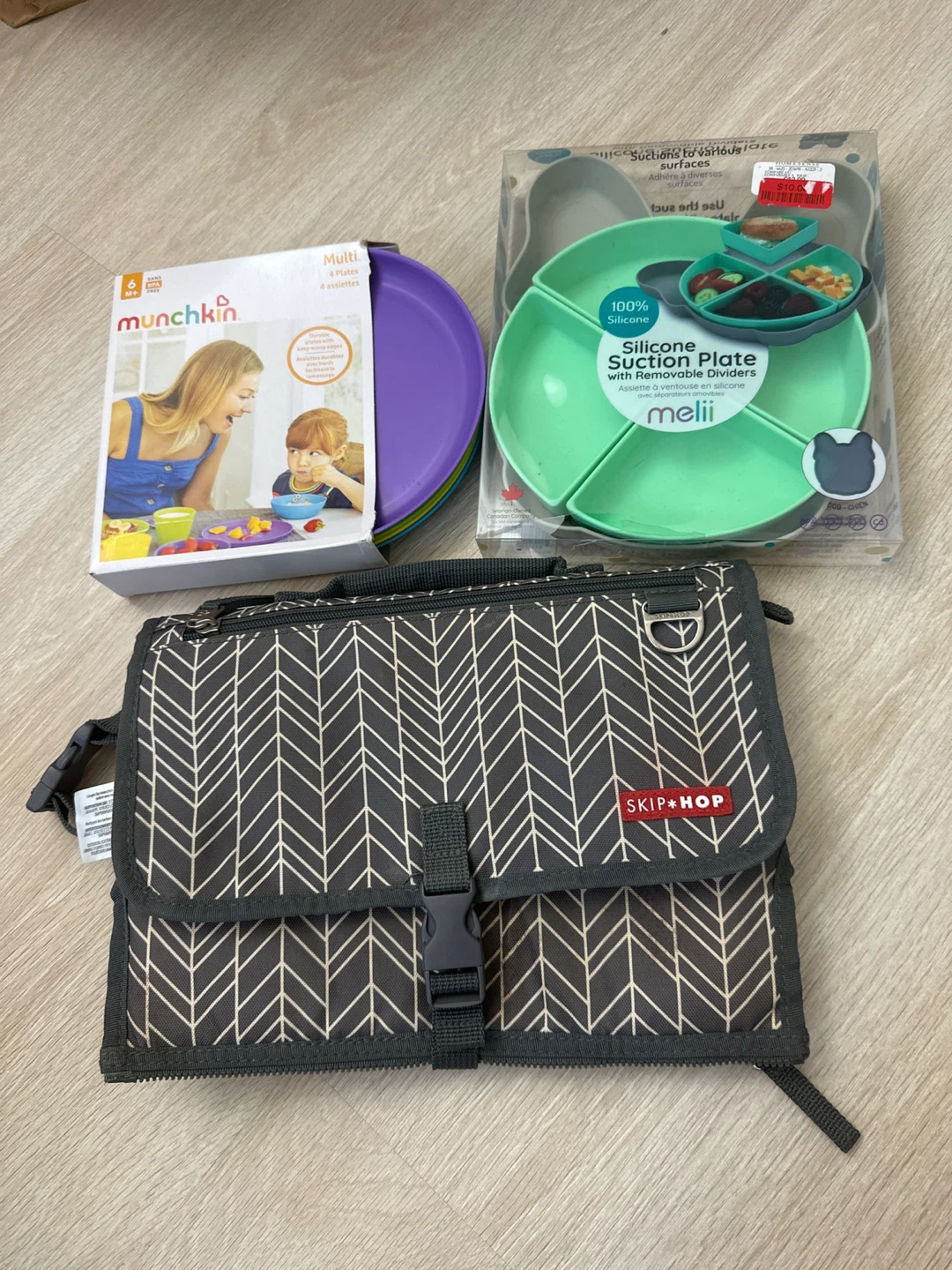 Skip Hop Changing Pad & Munchkin Plates & Melii Suction Plate