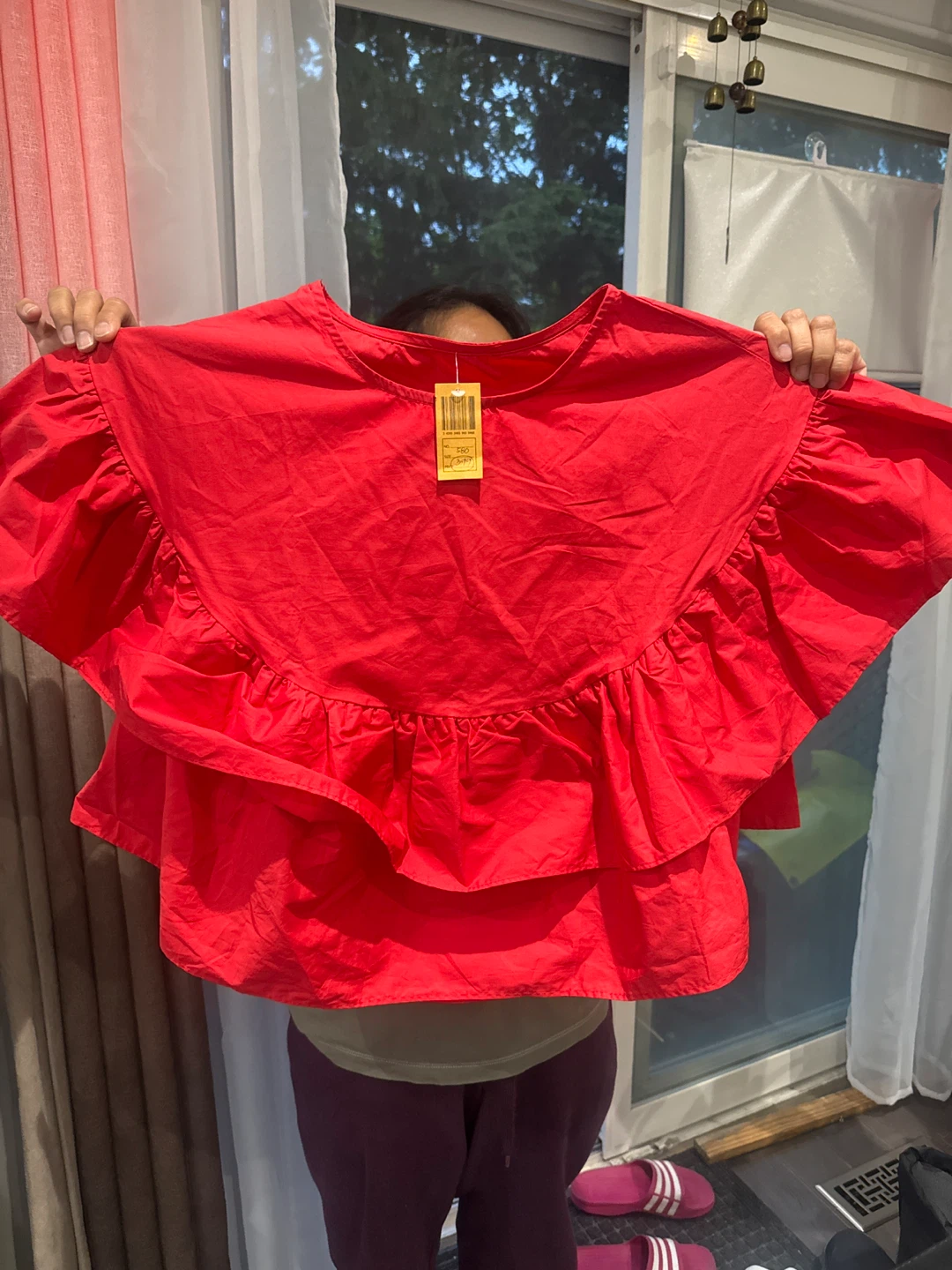 Red Ruffle Top