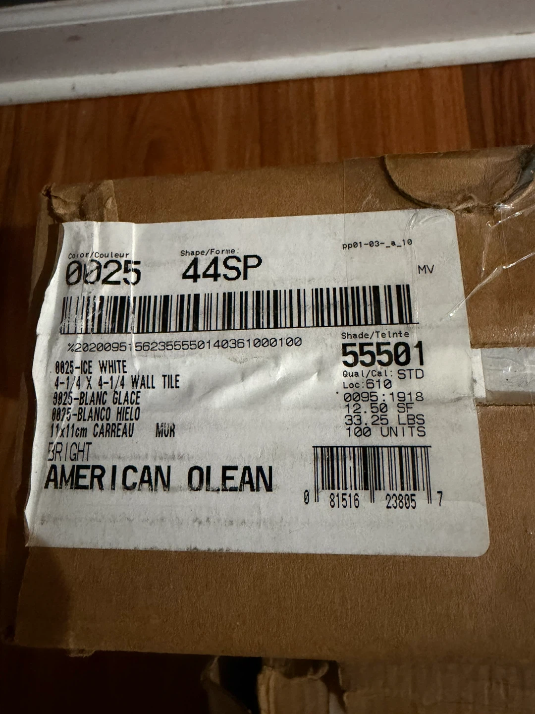 American Olean 4-1/4 x 4-1/4 Glazed Floor Tile - Ice White - photo 5
