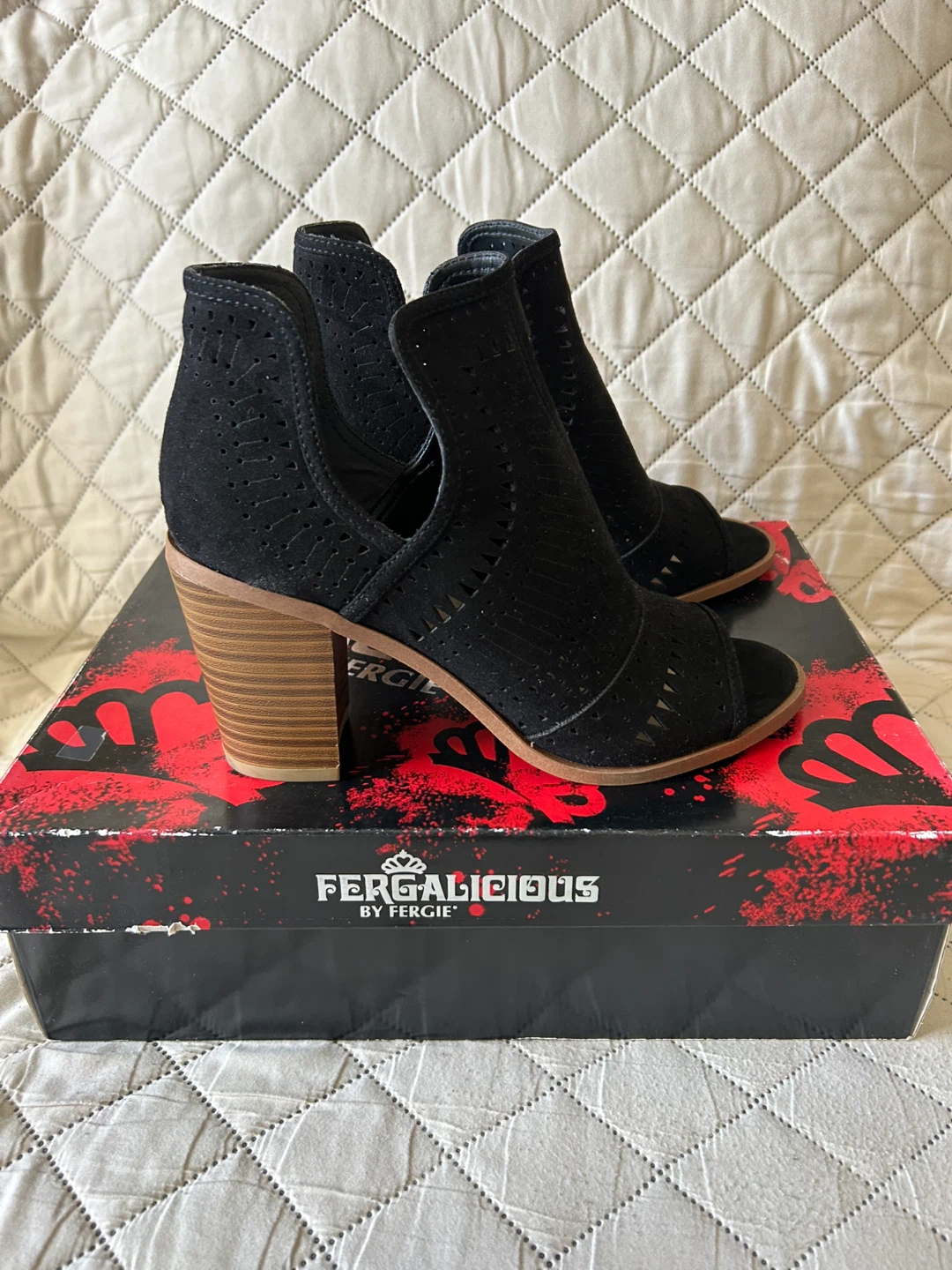 Fergalicious by Fergie Rattle Black Booties Size 7