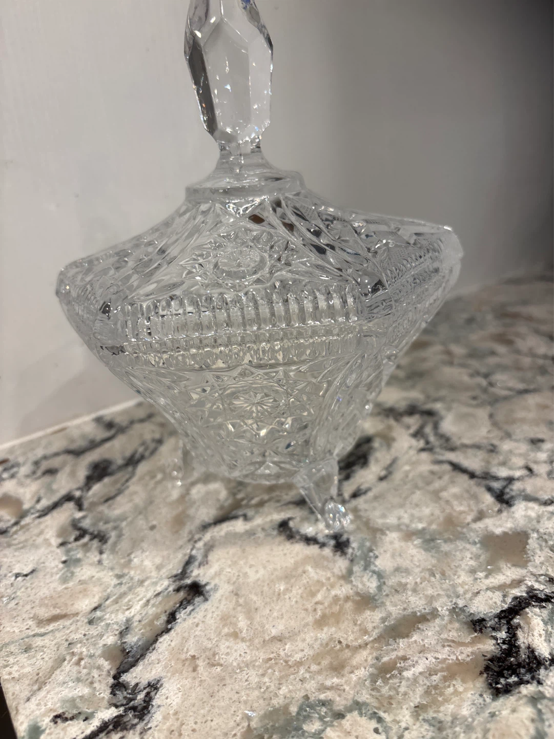 Crystal Glass Candy Dish with Lid - photo 2