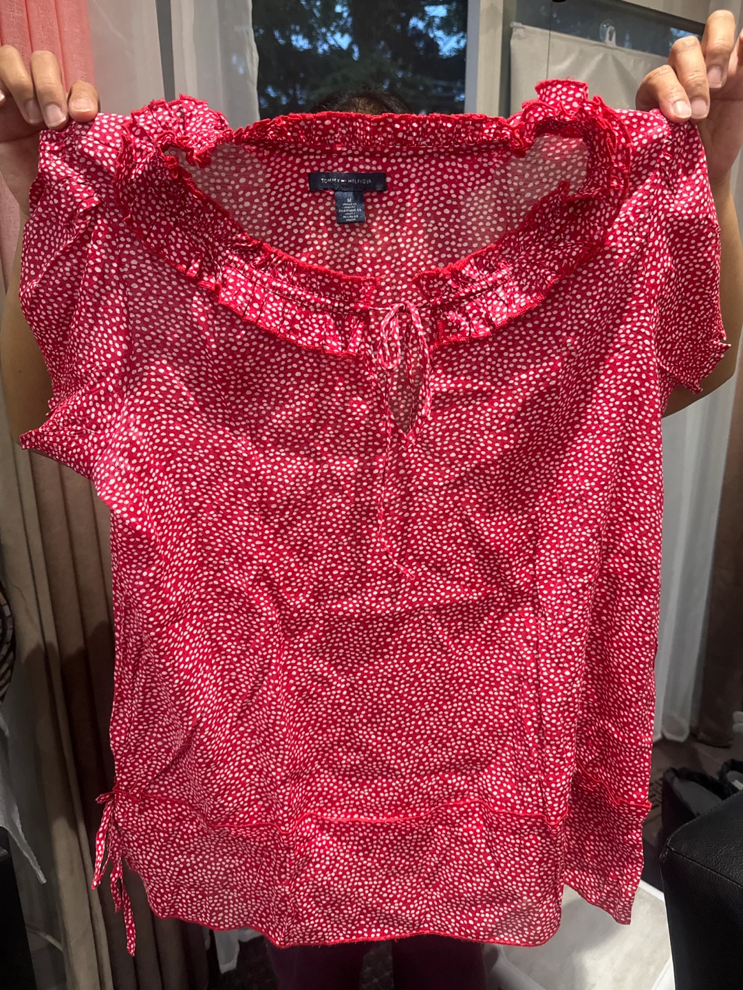 Tommy Hilfiger Red Ditsy Floral Blouse - Size M