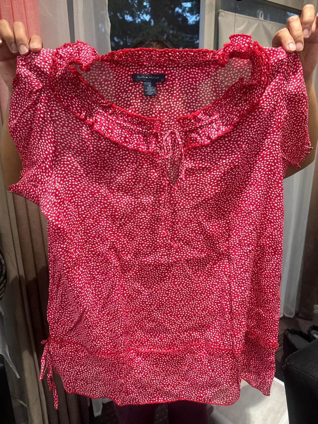 Tommy Hilfiger Red Ditsy Floral Blouse - Size M