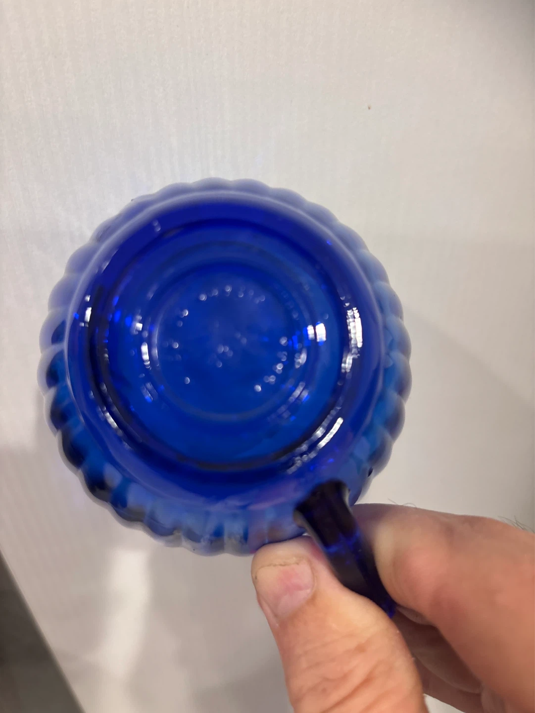 Blue Glass Tea Cup and Saucer Set - photo 2