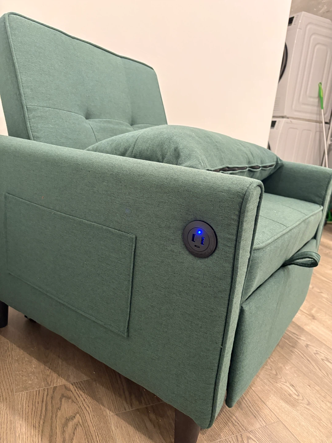 Green Convertible Chair with USB Ports - photo 2