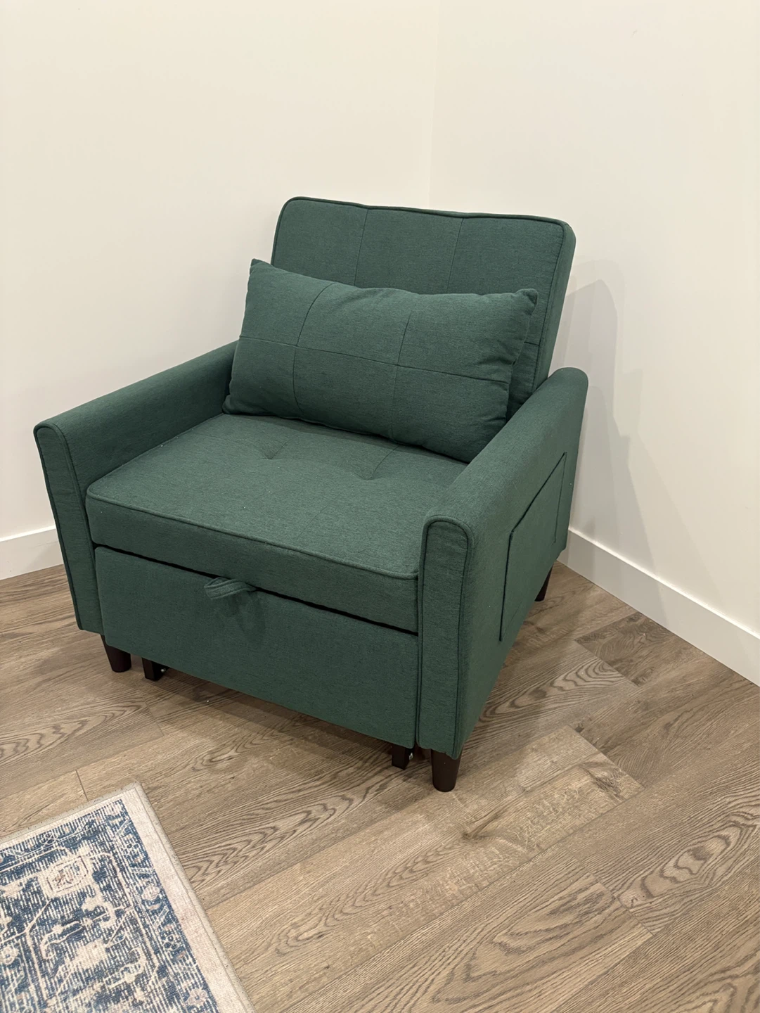 Green Convertible Chair with USB Ports