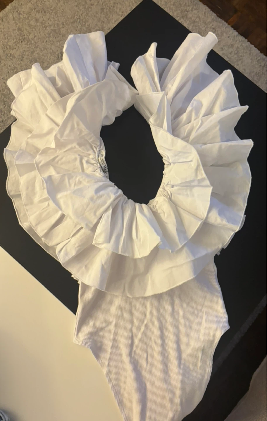 White Zara Bodysuit with Ruffles - photo 2