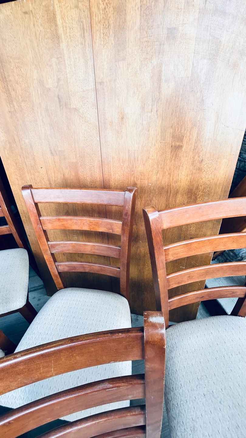 Solid Wood Dining Set – Table + 6 Chairs (Restoration Project) - photo 2
