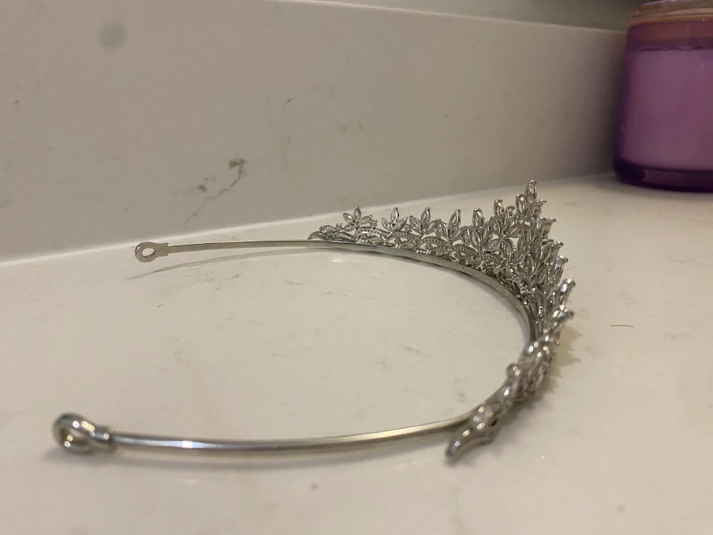 Sparkling Silver Tiara with Crystal Accents - photo 2
