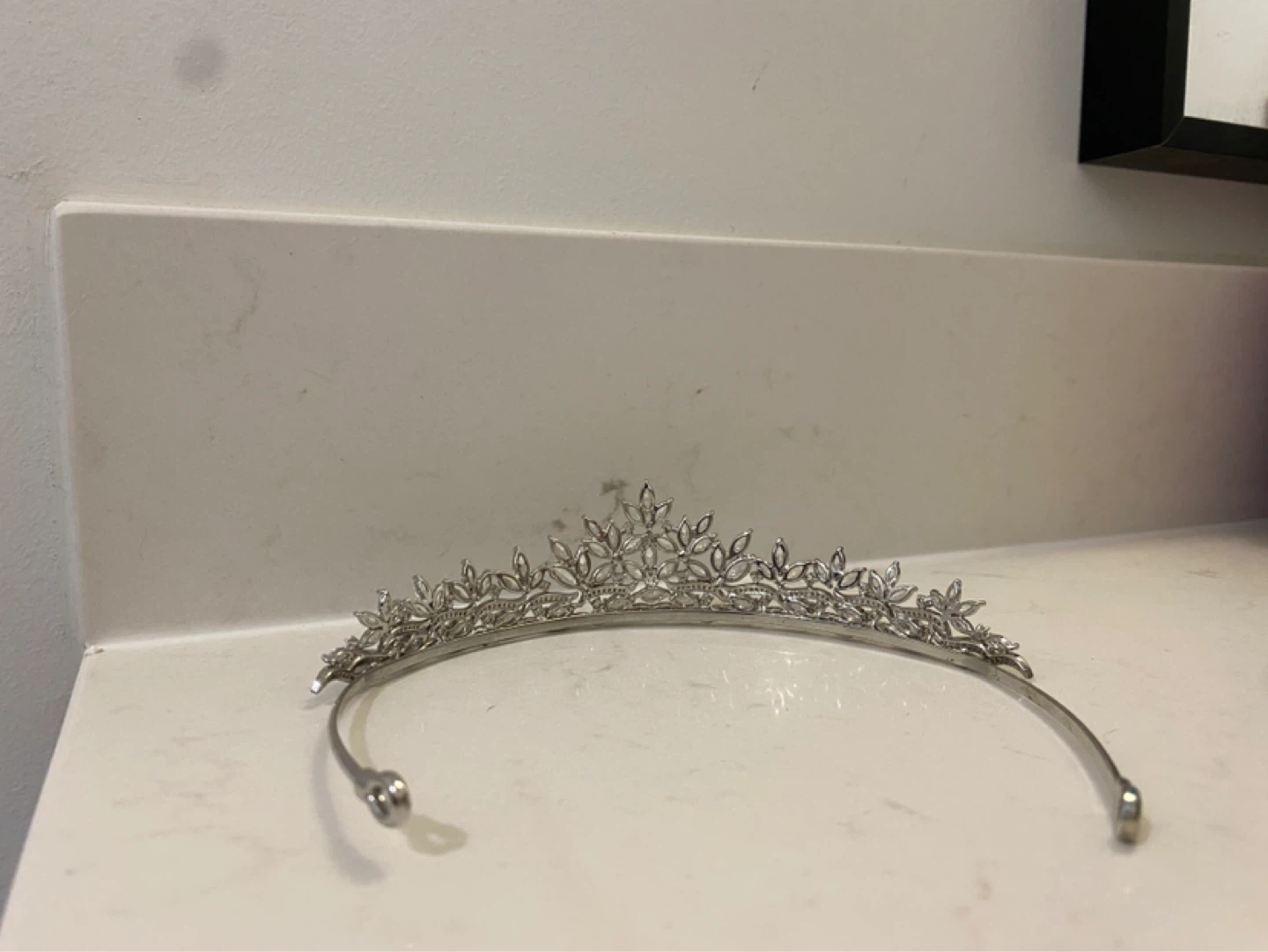 Sparkling Silver Tiara with Crystal Accents - photo 4