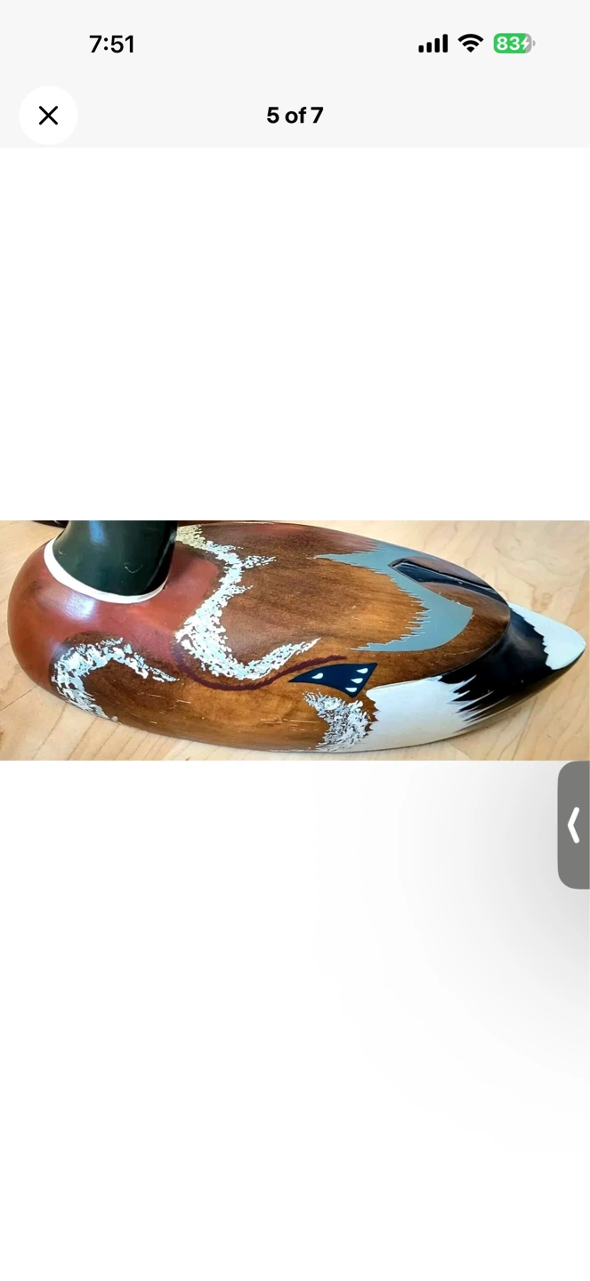 Wood Carved Mallard Duck Decoy Hand-painted Glossy Unmarked - photo 3
