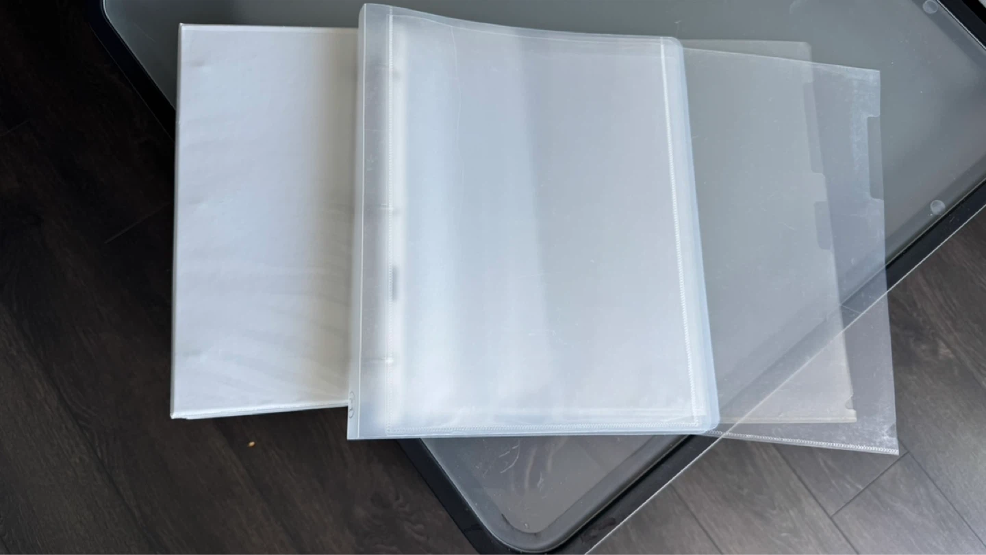 Clear Plastic Page Protectors / Document Sleeves