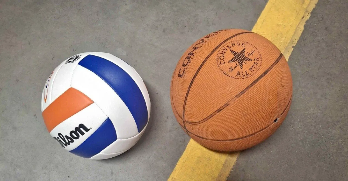 Wilson Volleyball and Converse All Star Basketball