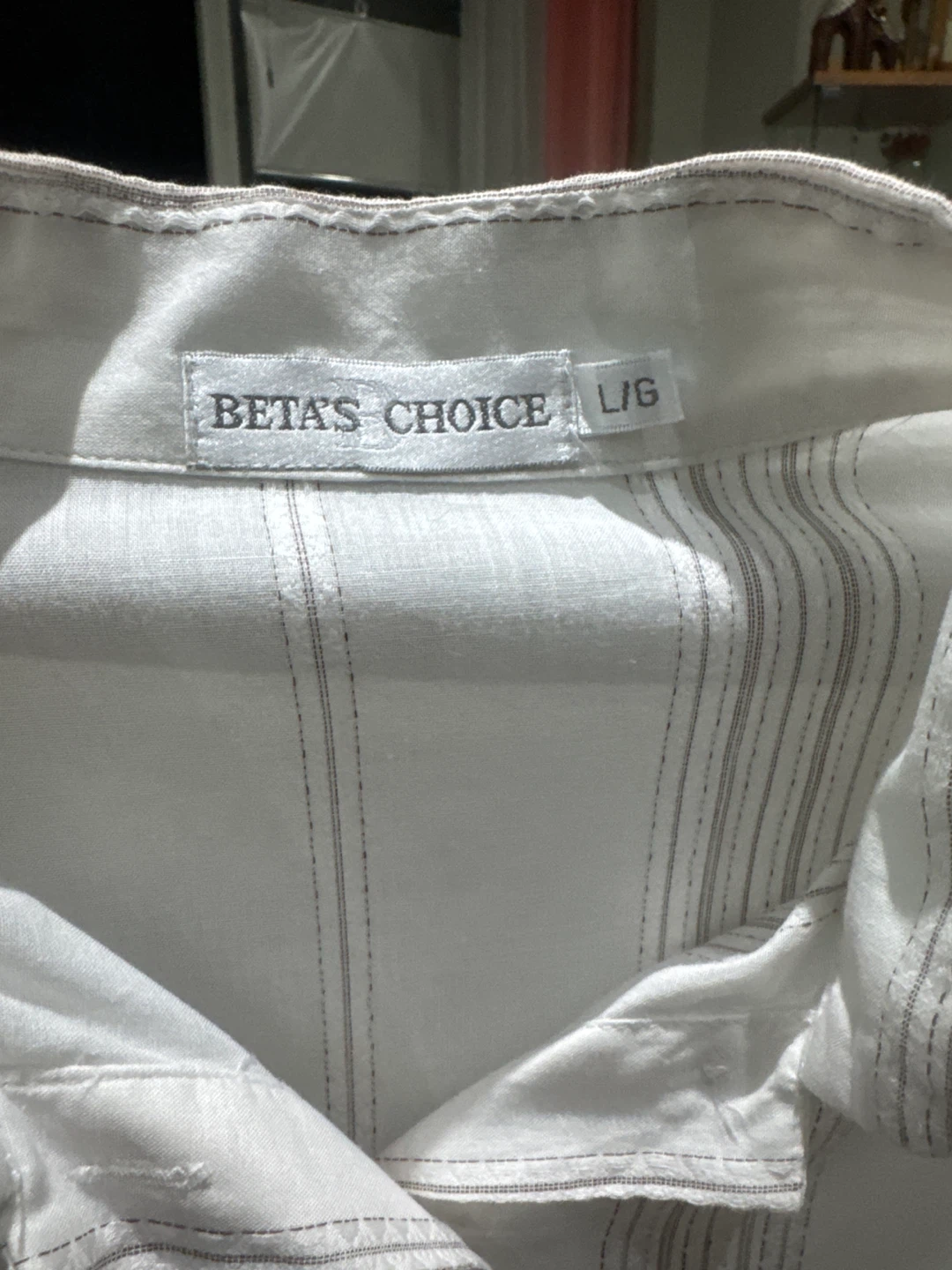 Beta's Choice White Striped Blouse - Size L - photo 2