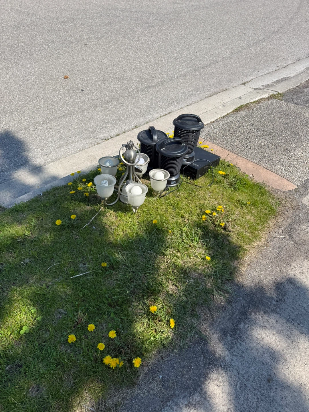 Assorted Black Outdoor Lighting Fixtures and Electronics - photo 2