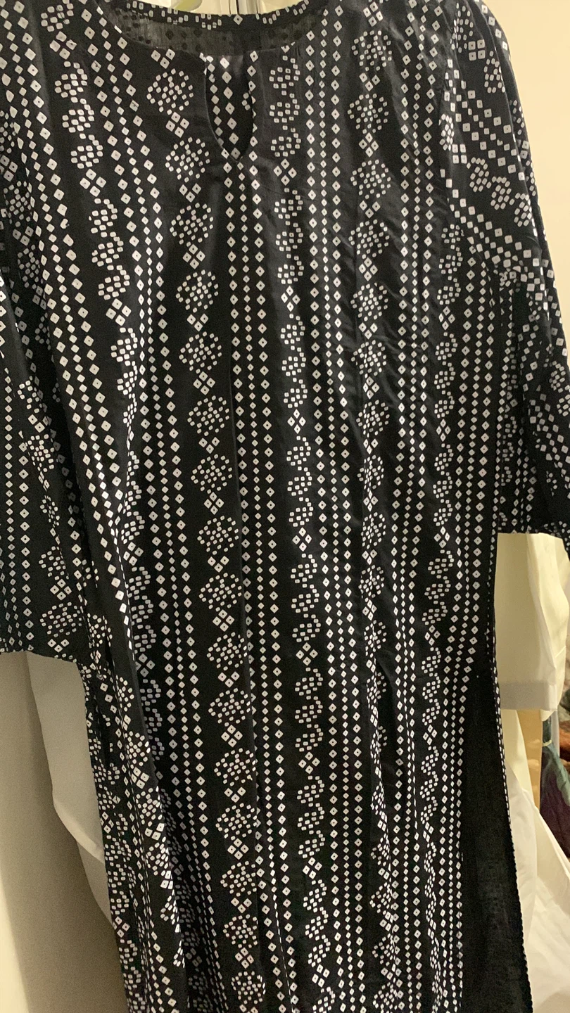 Women's Kurti Top - Black and Purple Floral Print - photo 2