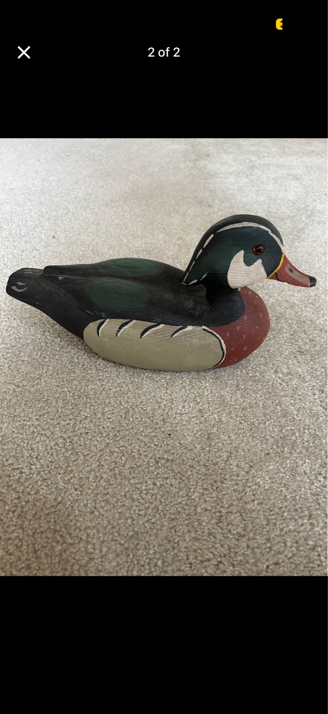 VTG Hand-Painted Wood Duck Drake Decoy