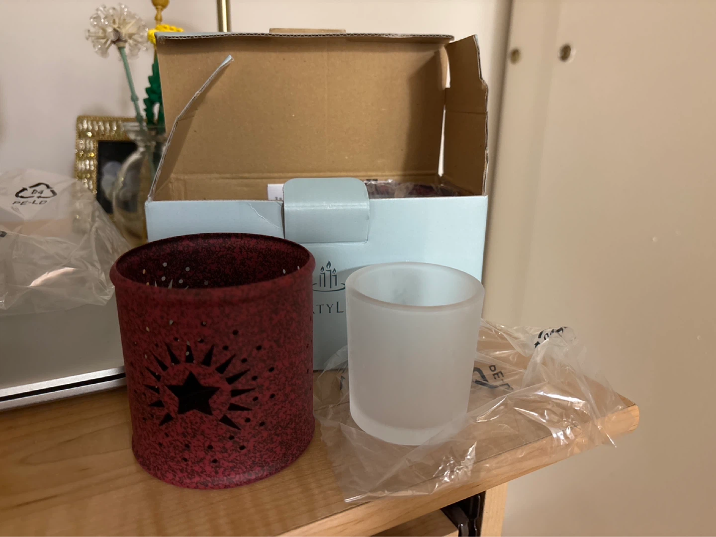PartyLite Candle Holder Set with Glass Insert