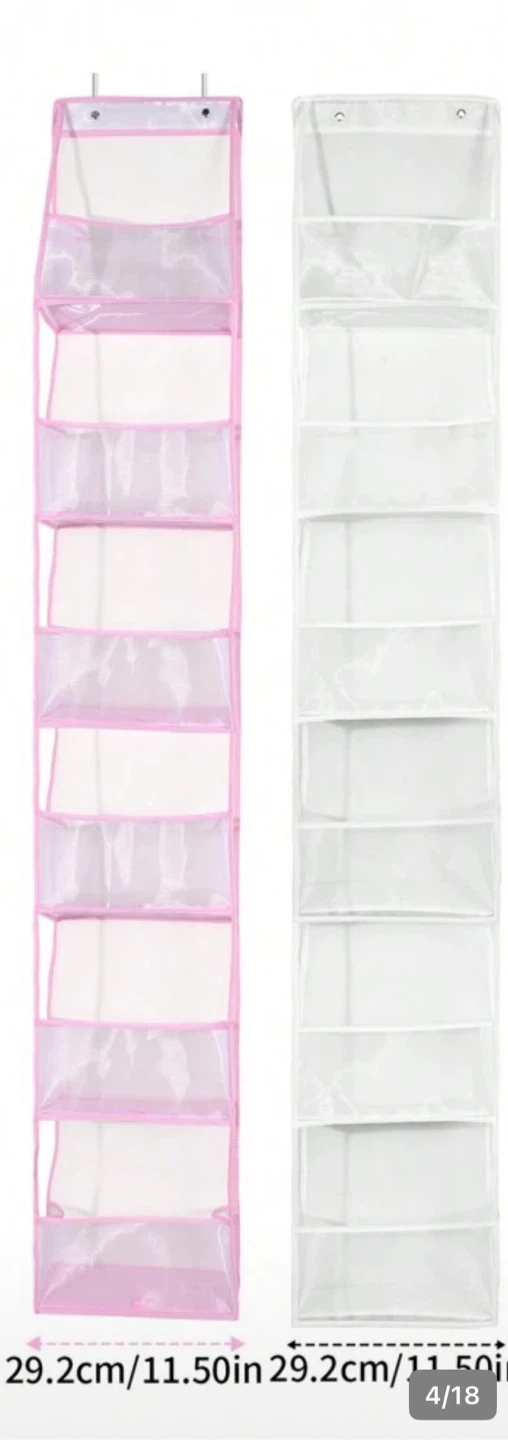 Pink Hanging Storage Organizer with 10 Pockets - photo 2