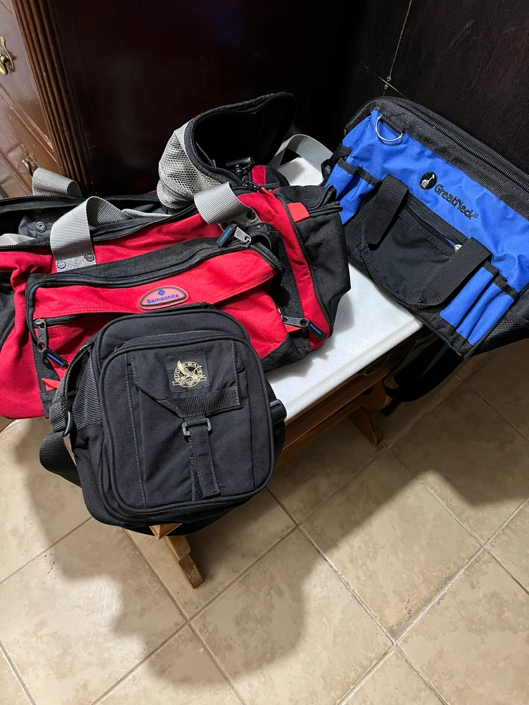 Samsonite Red and Black Duffle Bag