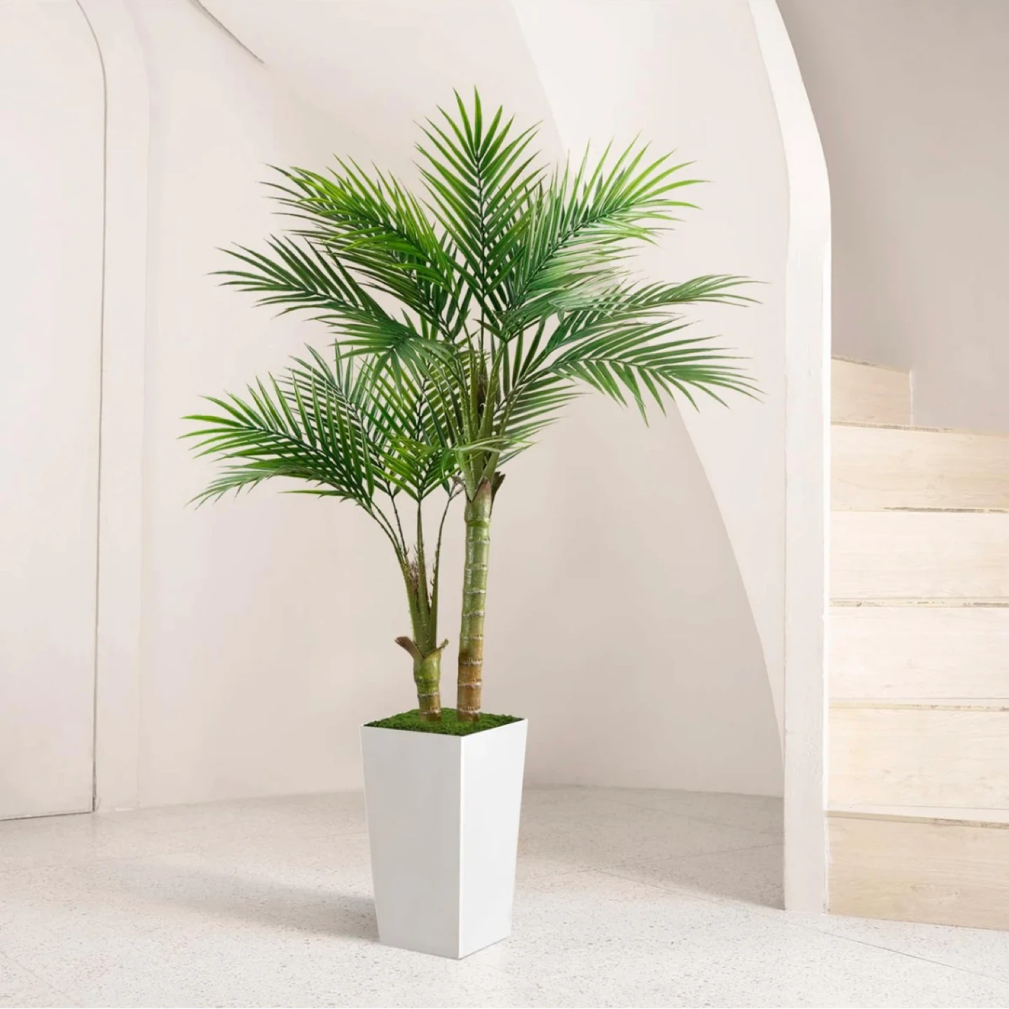 5' ARTIFICIAL PALM TREE(WITH WHITE PLASTIC) - photo 2