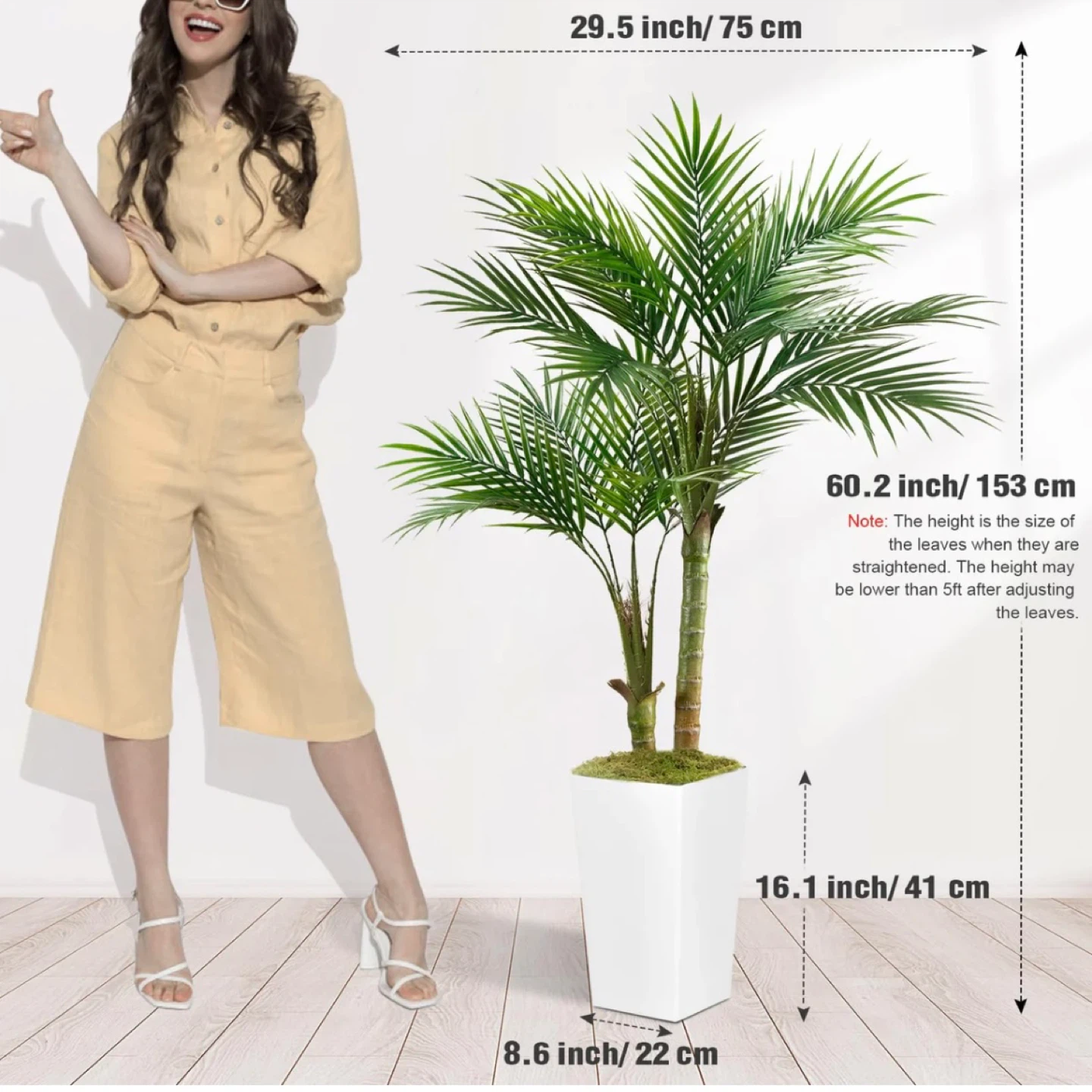 5' ARTIFICIAL PALM TREE(WITH WHITE PLASTIC) - photo 3