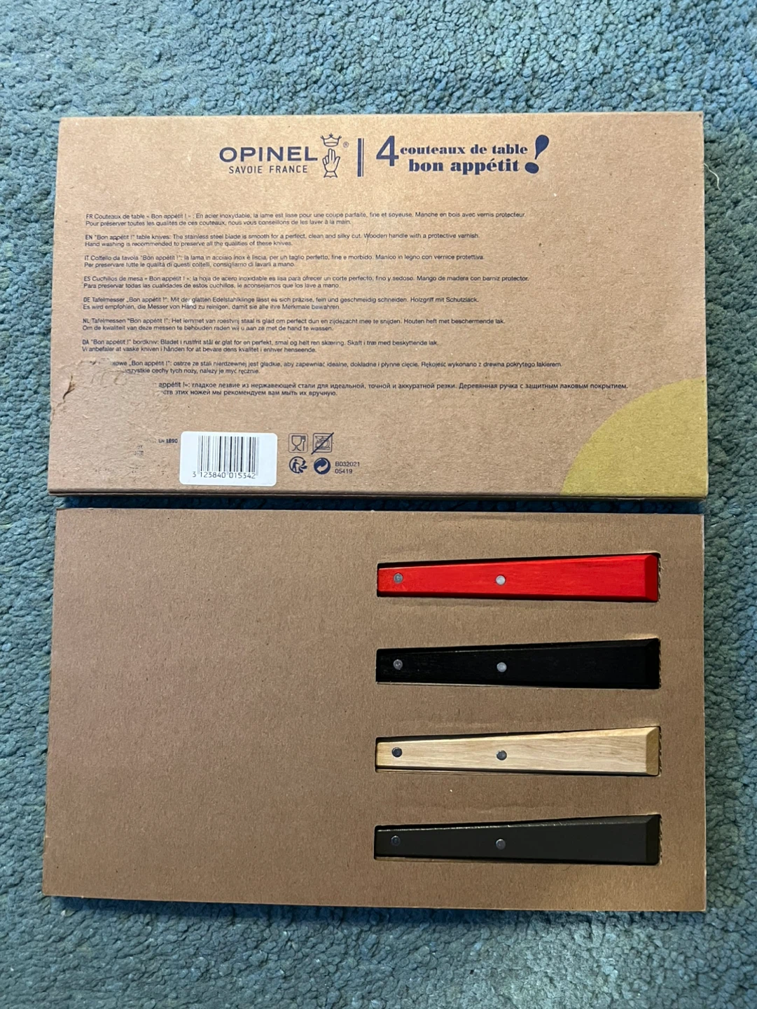 Opinel 4 Table Knives Set - Wooden Handle - photo 3
