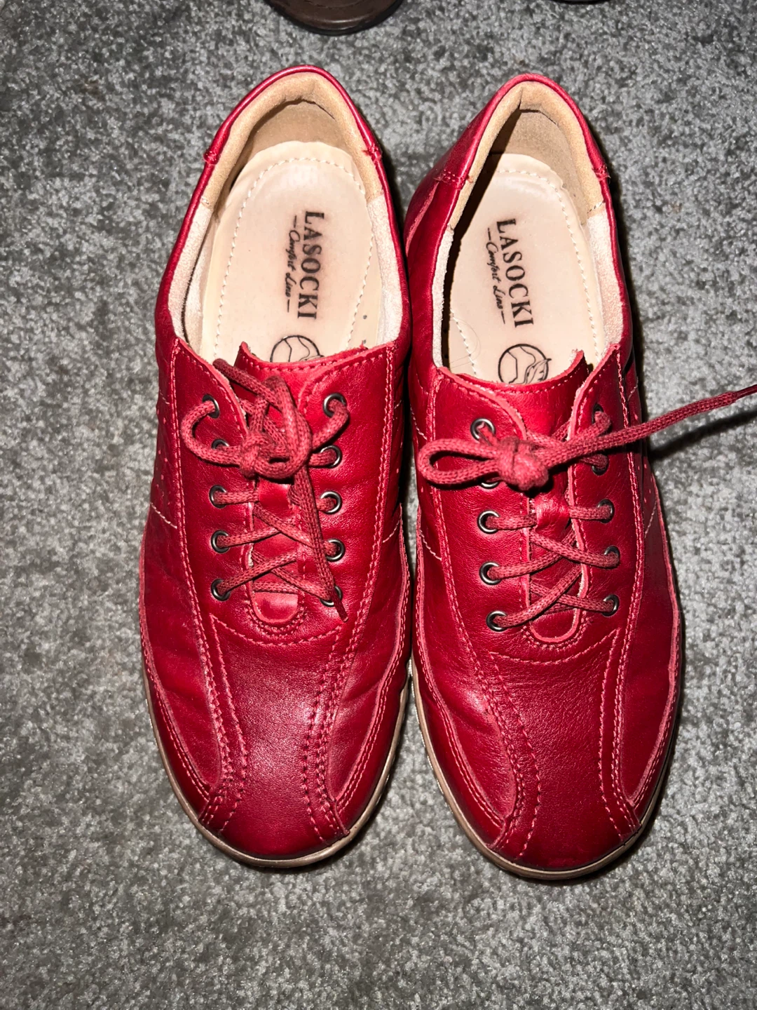 LASOCKI Red Leather Lace-Up Shoes - photo 3
